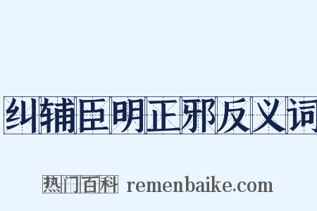 纠辅臣明正邪反义词是什么意思的图片